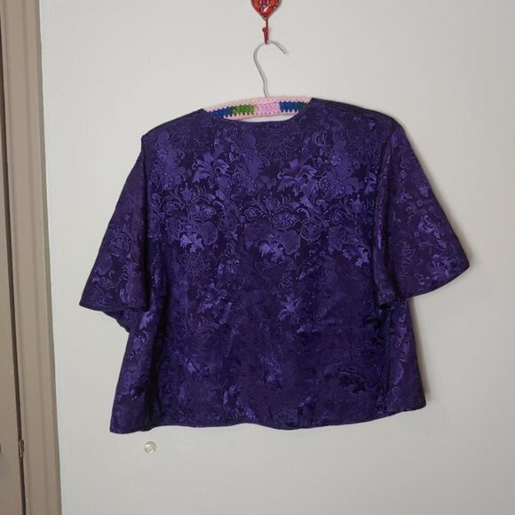 Vintage Victoria’s Secret Gold Label Jacquard Satin Top Pant Set PJ's Loungewear - Picture 6 of 13